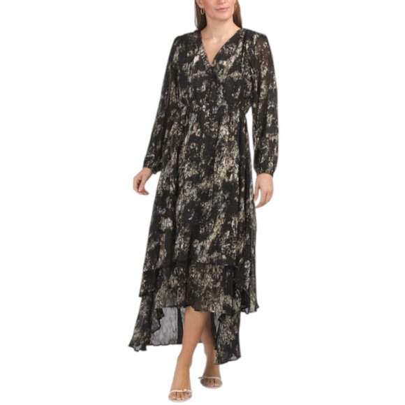 ELAN Long Sleeve Tiered Midi Dress - Picture 1 of 3